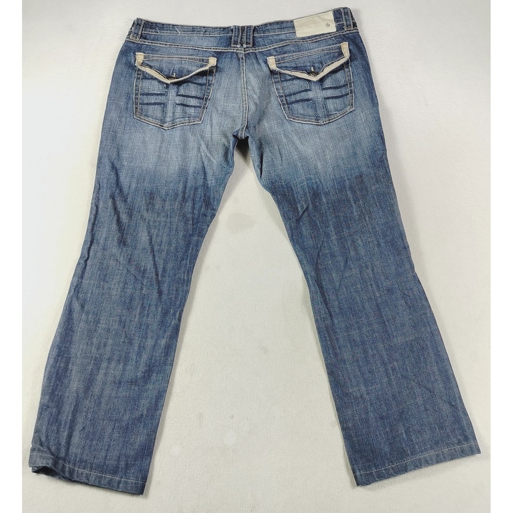 Five Four Magellan Jeans Mens 42 Blue Regular Fit Straight Distressed Denim